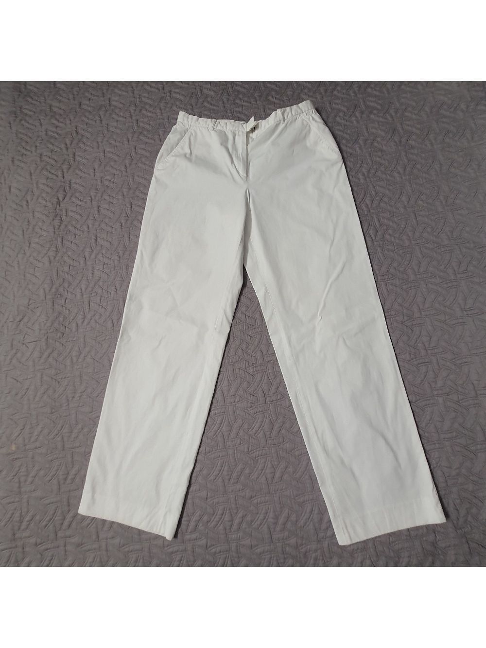 Armani Collezioni White Pants Womens 12 Straight Leg Lightweight Summer Pants
